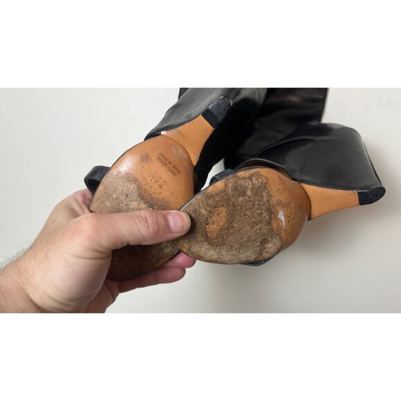 RARE MARGIELA LINE 22 OPEN TOE KNEE HIGH HEELED BOOTS 5 - Picture 8 of 10